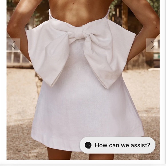DISSH white linen dress with bow detail on back - Picture 5 of 9